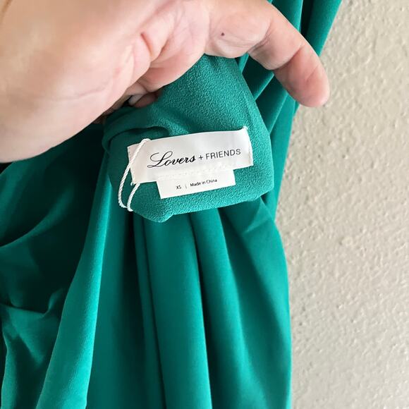 NEW Revolve x Lovers + Friends Evergreen Ruffled dress in Jewel Green - Picture 10 of 11